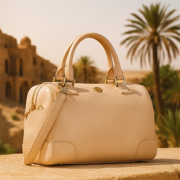 NEW Tory Burch Robinson Middy Blush Beige Saffiano Leather Satchel/Crossbody Bag - Picture 1 of 9